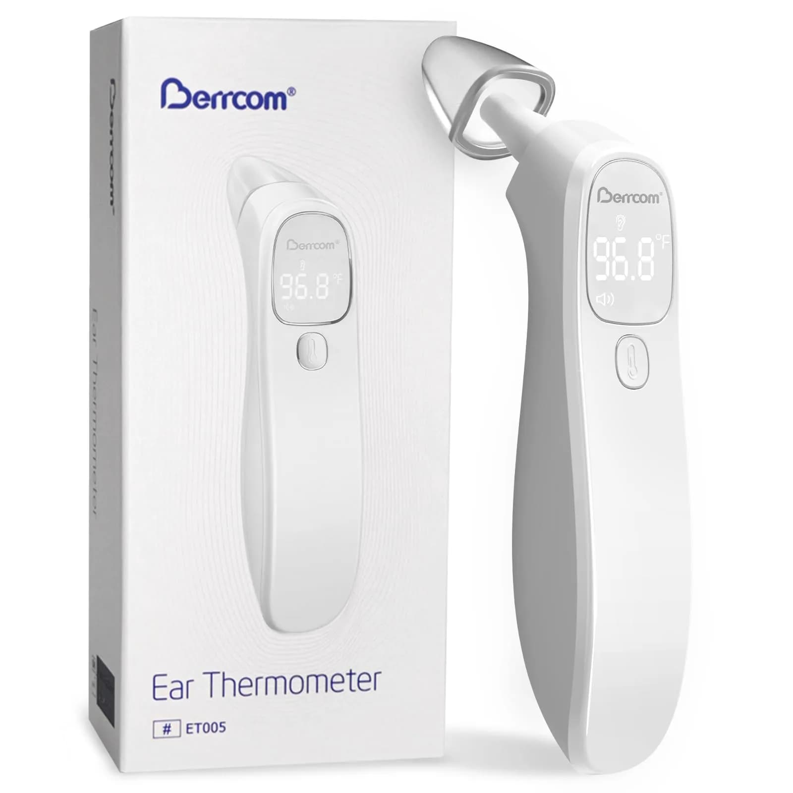 Berrcom Digital Infrared Forehead Thermometer 3 in 1 | Non Contact Fever Check for Kids & Adults — white