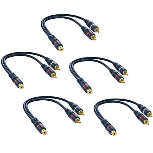 DteeDck RCA Splitter - 1 Female to 2 Male | Durable 8 Inch Audio Video Adapter thumbnail 1