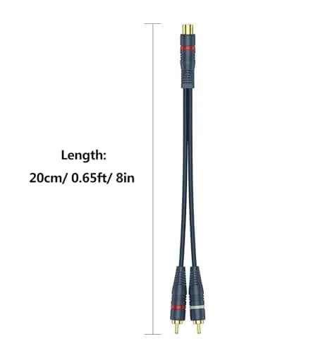 DteeDck RCA Splitter - 1 Female to 2 Male | Durable 8 Inch Audio Video Adapter thumbnail 7