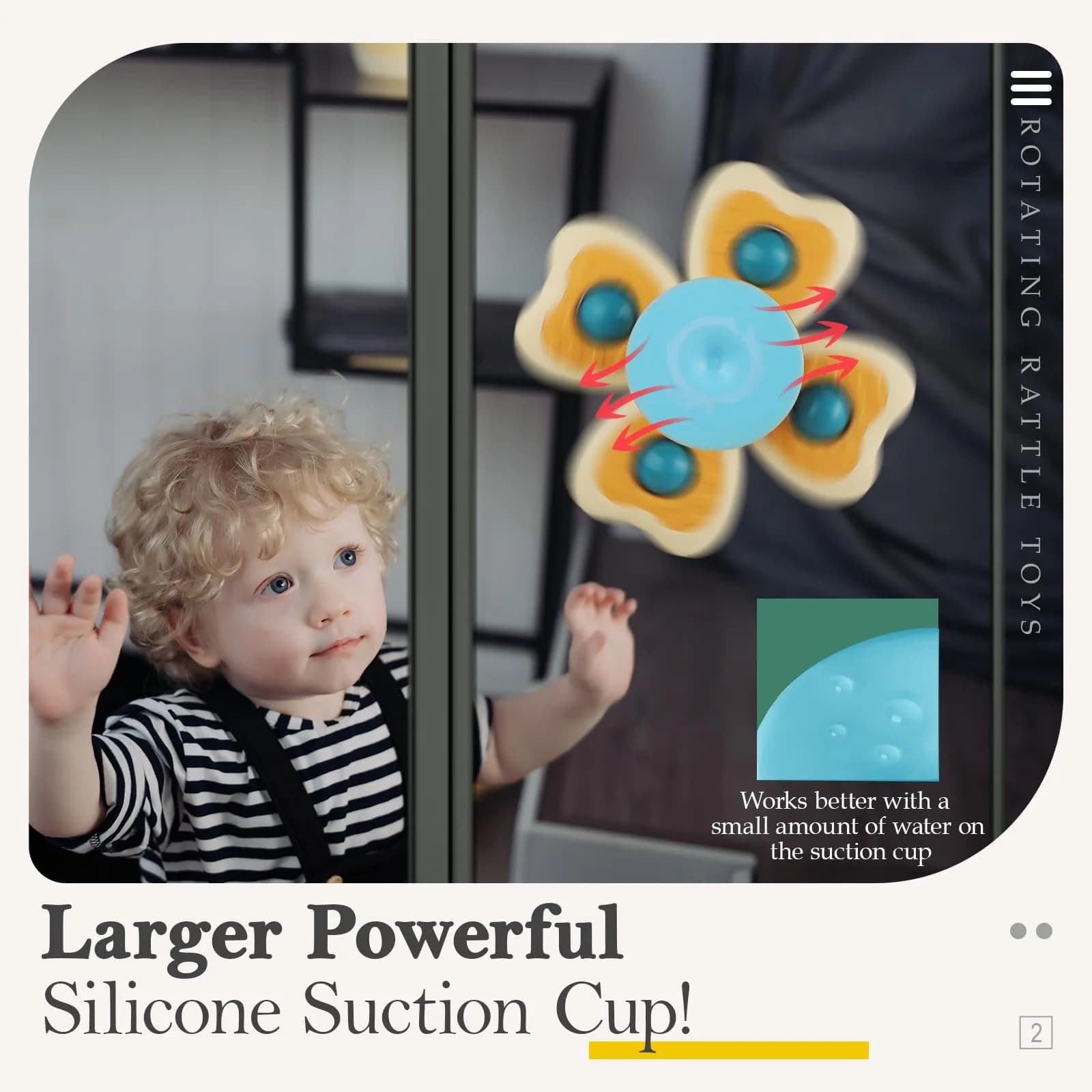 ALASOU Suction Cup Spinner Toys 3-Pack | Engaging Play for Babies & Toddlers - view 2