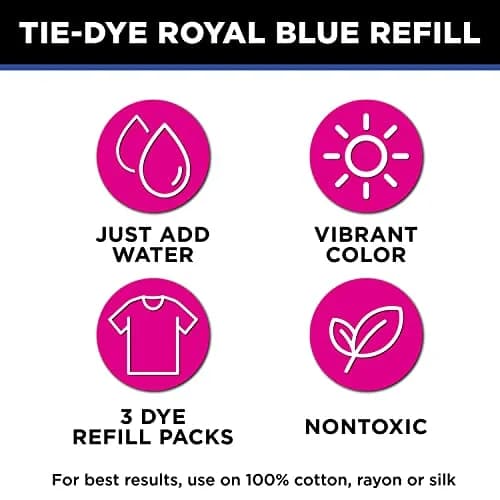 Tulip One-Step Tie-Dye Kit Refill Packs Royal Blue | 3 Pack Dye for Cotton, Silk, Rayon, Wool, Linen thumbnail 3