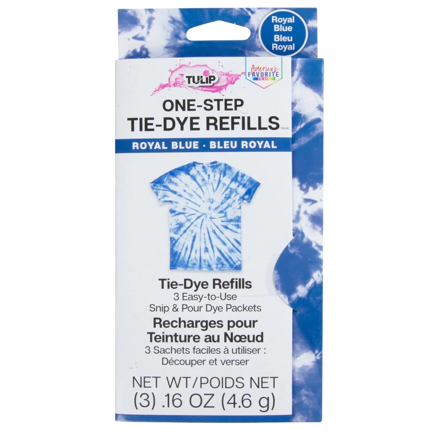 Tulip One-Step Tie-Dye Kit Refill Packs Royal Blue | 3 Pack Dye for Cotton, Silk, Rayon, Wool, Linen - main product image
