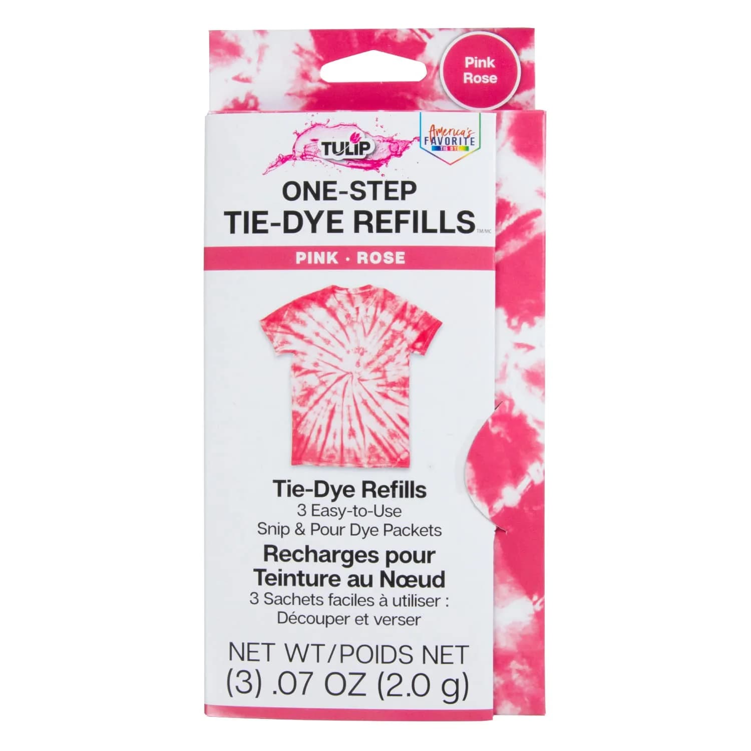 Tulip One-Step Tie-Dye Kit , 3 Fabric Dye Refill Packs, Pink | Eco-Friendly, Bold Colors, 4 oz. Pack — Pink