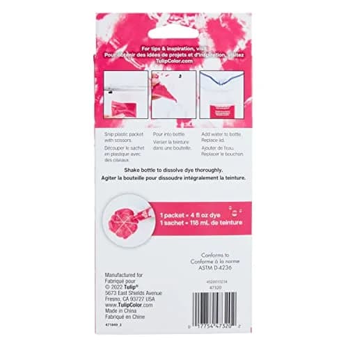 Tulip One-Step Tie-Dye Kit , 3 Fabric Dye Refill Packs, Pink | Eco-Friendly, Bold Colors, 4 oz. Pack thumbnail 5