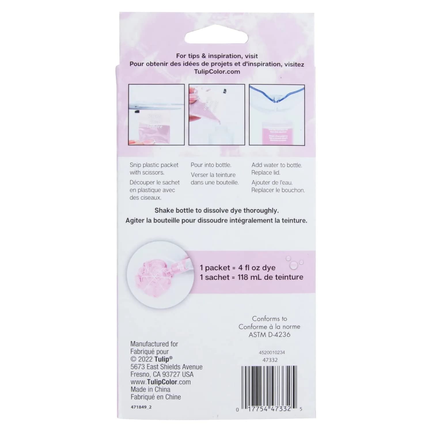 TULIP One-Step Tie-Dye Kit , 3 Fabric Dye Refill Packs, Blush | Eco-Friendly, 4 oz. dye, vibrant colors, safe for natural fibers thumbnail 6