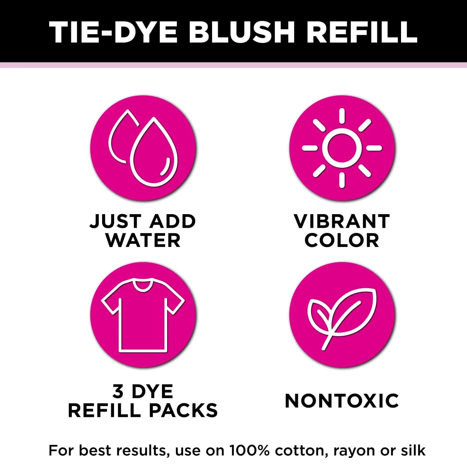 TULIP One-Step Tie-Dye Kit , 3 Fabric Dye Refill Packs, Blush | Eco-Friendly, 4 oz. dye, vibrant colors, safe for natural fibers thumbnail 3