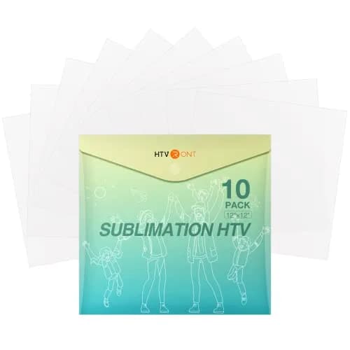 HTVRONT Sublimation HTV Sheets for Cotton Fabric Matte 12x12'' (10 Pack) | Heat Transfer Vinyl for Light Fabric thumbnail 1