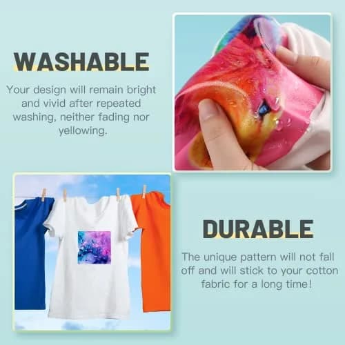 HTVRONT Sublimation HTV Sheets for Cotton Fabric Matte 12x12'' (10 Pack) | Heat Transfer Vinyl for Light Fabric thumbnail 4