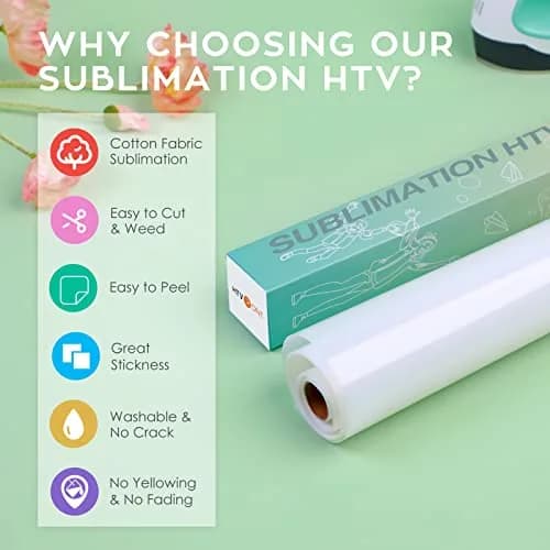 HTVRONT Clear Sublimation HTV Matte - 12" x 5FT Wash Durable for Cotton thumbnail 2