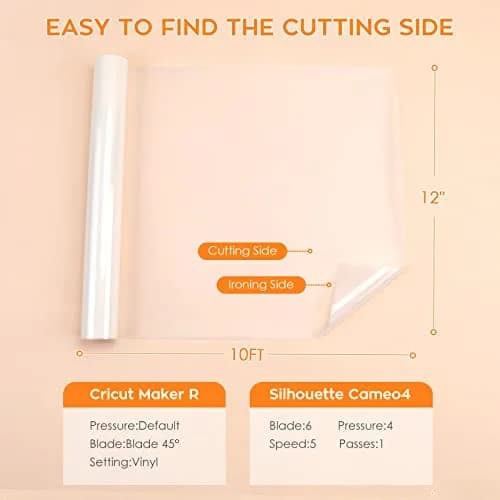 HTVRONT Clear Sublimation HTV for Light Fabric - Matte, 12" x 10 ft | Bright, Vivid Colors on Cotton thumbnail 4
