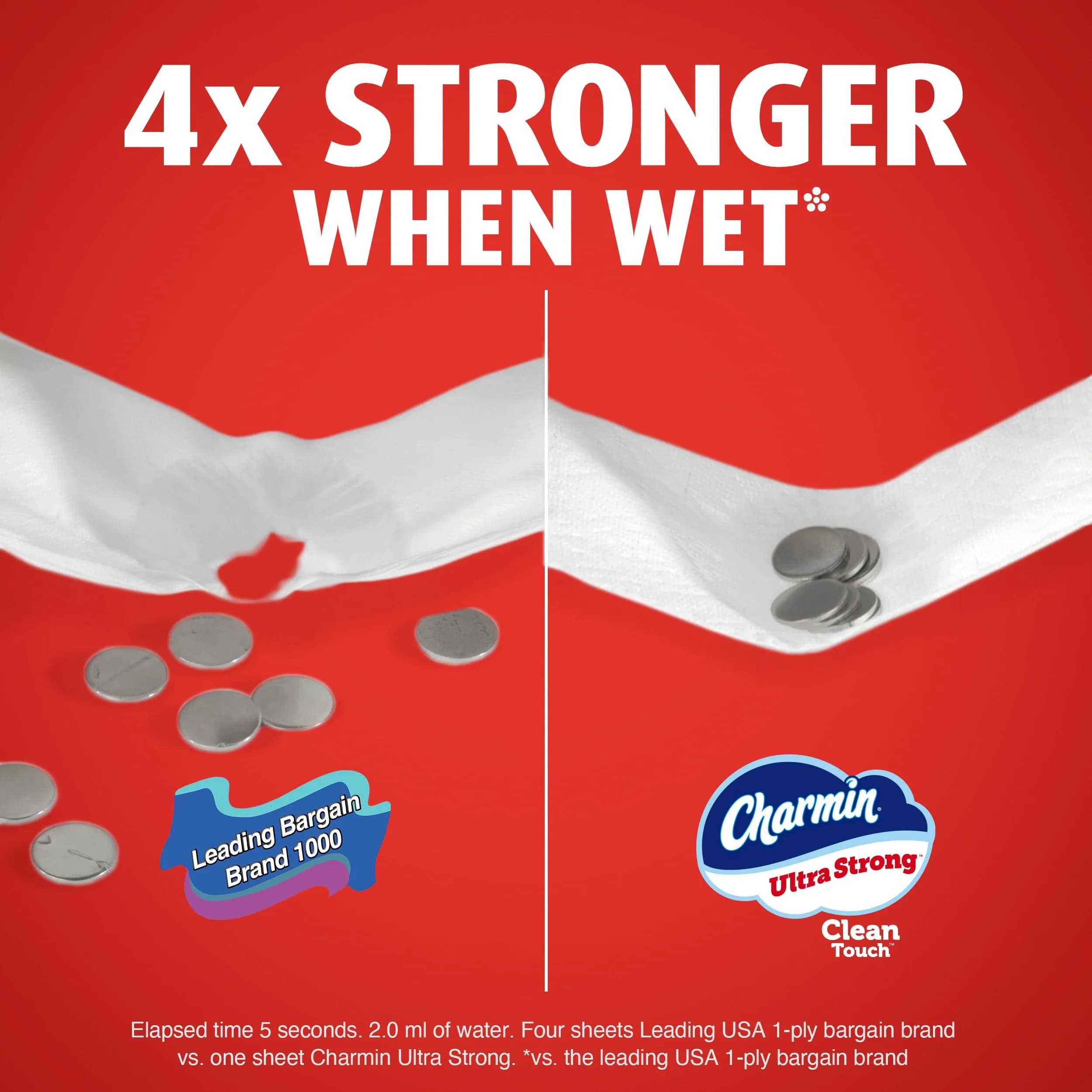 Charmin Ultra Strong Clean Touch Toilet Paper 24 Family Mega Rolls (6600 Sheets) | 4X Stronger When Wet - view 5