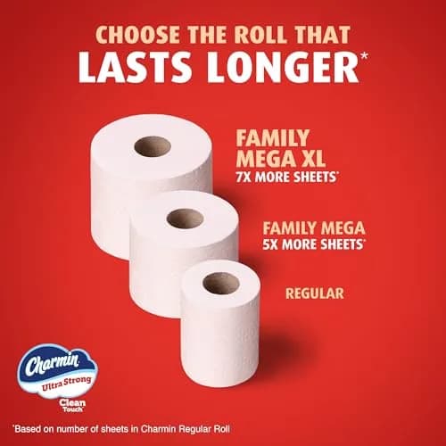Charmin Ultra Strong Clean Touch Toilet Paper 24 Family Mega Rolls (6600 Sheets) | 4X Stronger When Wet thumbnail 7