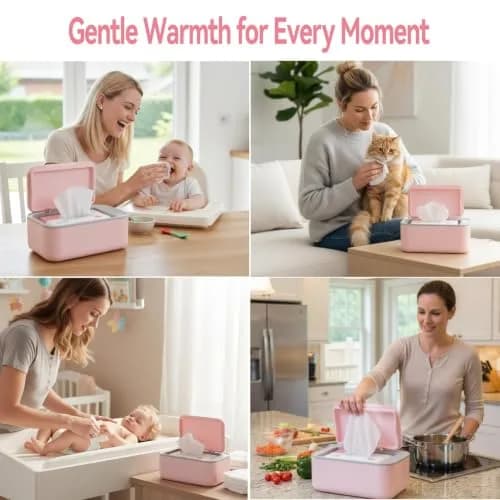 Chefhandy Pink Baby Wipe Warmer with 3 Temperature Settings, Large Capacity | Surround Heating for Even Warmth thumbnail 3