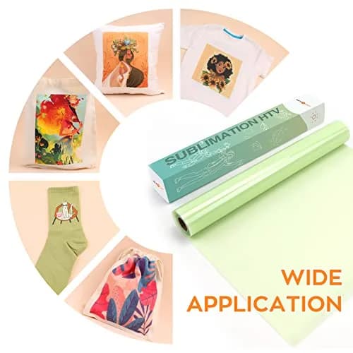 HTVRONT Clear Sublimation HTV for Light Fabric 12" x 10 ft Glossy | Bright, Vivid Colors for Cotton thumbnail 5