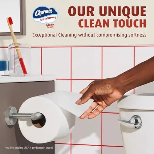 Charmin Ultra Strong Clean Touch Toilet Paper 30 Family Mega Rolls (8250 Sheets) | 4X Stronger When Wet thumbnail 3