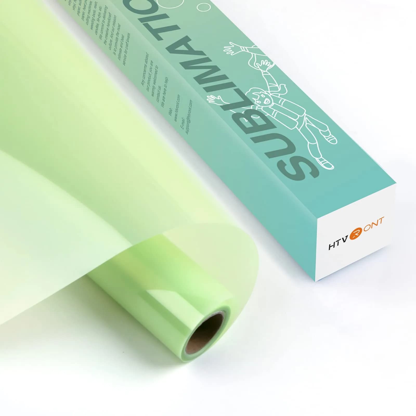 HTVRONT Clear Sublimation HTV for Light Fabric 12" x 10 ft Glossy | Bright, Vivid Colors for Cotton — Glossy