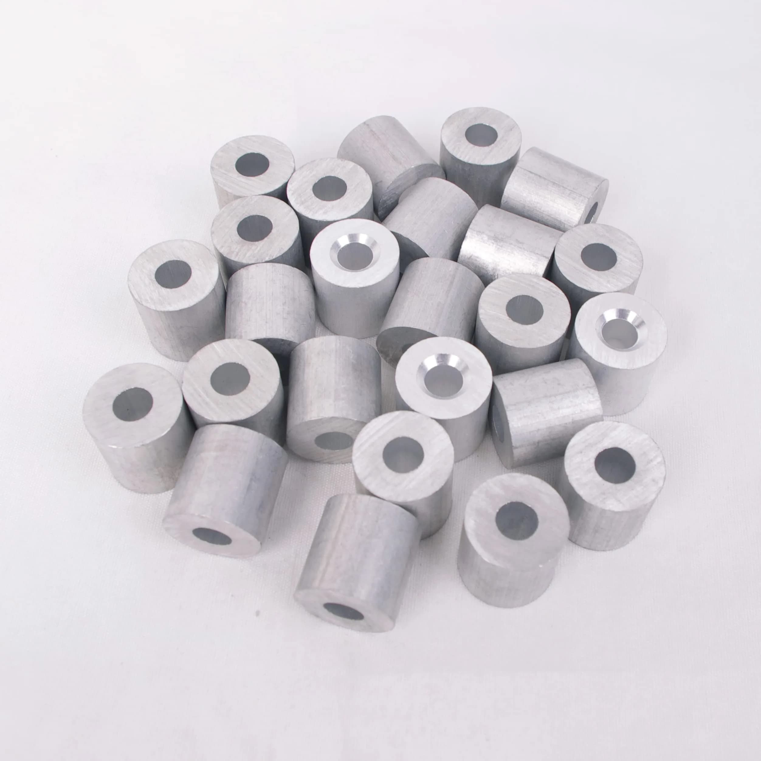 HIGOOD Wire Rope Stop Sleeve 5/16" Aluminum Alloy | Heavy-Duty Aluminum Crimp Sleeve for Wire Rope (PK 25) — 5/16"