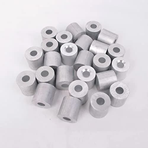 HIGOOD Wire Rope Stop Sleeve 5/16" Aluminum Alloy | Heavy-Duty Aluminum Crimp Sleeve for Wire Rope (PK 25) thumbnail 1