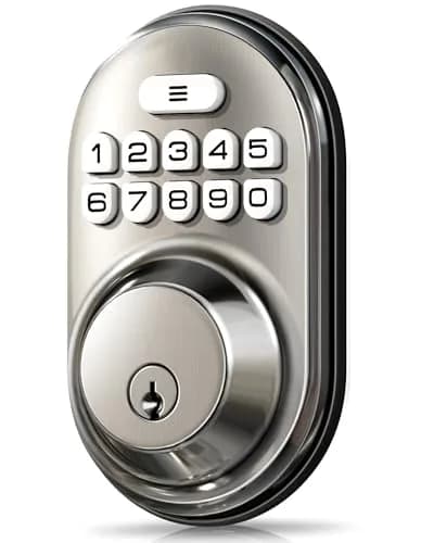 Veise Deadbolt Keypad Lock Satin Nickel | Keyless Entry, Auto Lock & Weatherproof (70-120 chars) thumbnail 1