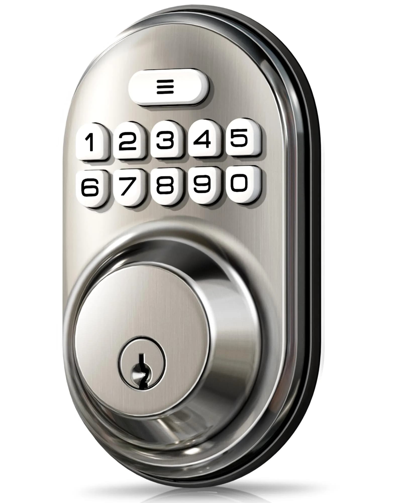Veise Deadbolt Keypad Lock Satin Nickel | Keyless Entry, Auto Lock & Weatherproof (70-120 chars) — Satin Nickel