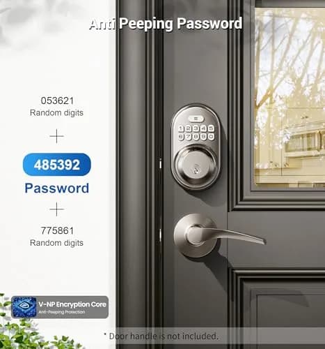 Veise Deadbolt Keypad Lock Satin Nickel | Keyless Entry, Auto Lock & Weatherproof (70-120 chars) thumbnail 3