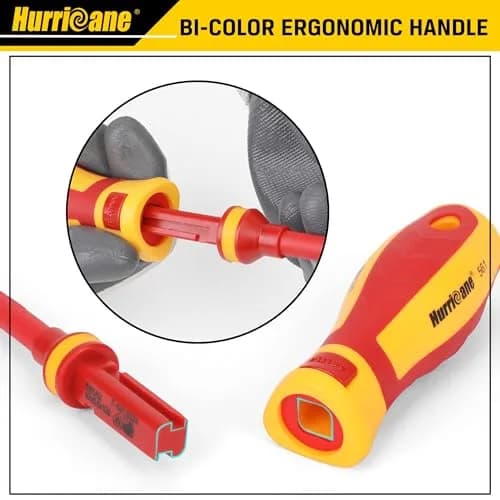 HURRICANE 1000V Insulated Screwdriver Set, 15-Piece Professional Electrician Tool Kit with Magnetic Tips thumbnail 6