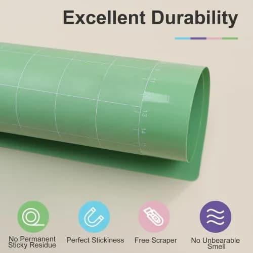 HTVRONT Cutting Mats 12"x12" (30.5x30.5cm) - 5 Pcs Variety Pack with Scraper | Compatible with Cricut Maker/Explore Machines thumbnail 4