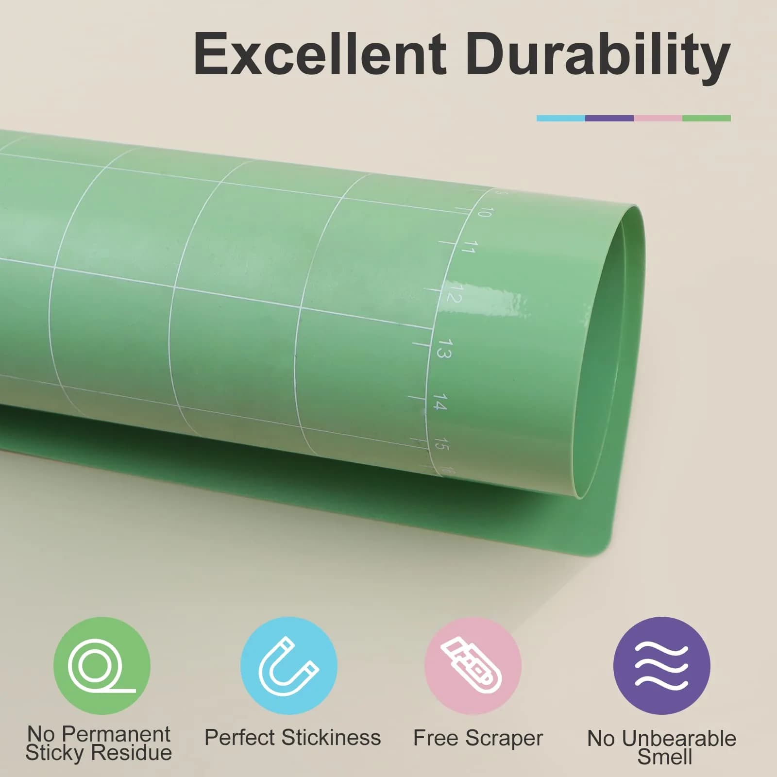 HTVRONT Cutting Mats 12"x12" (30.5x30.5cm) - 5 Pcs Variety Pack with Scraper | Compatible with Cricut Maker/Explore Machines - view 4