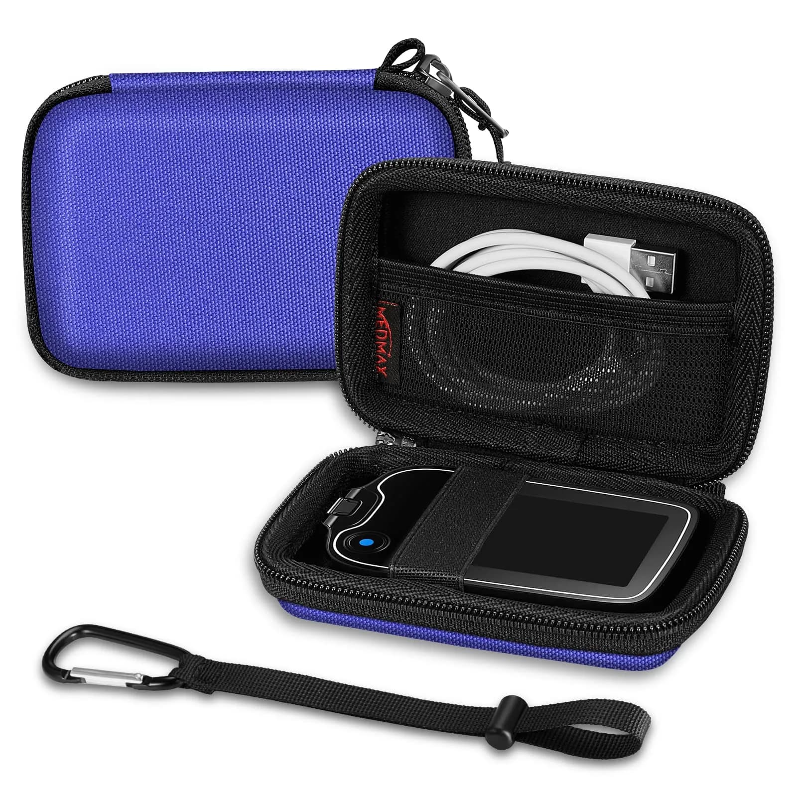MEDMAX Hard Shell Protective Case for Freestyle Libre 3 2 / Libre Reader | Shockproof & Anti-Scratch (70-120 chars) — Blue