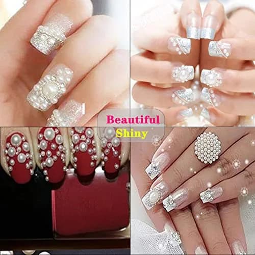 BrainKer 5700 Pcs Craft Bead Half Flatback Pearls | Acrylic White Jewelry & Nail Art (70-120c) thumbnail 4