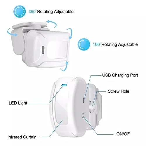 HENDUN Add-On Motion Sensor Alarm, Extra Transmitter for Receiver | Wireless PIR Detector for Home Security & Business Entry Alerts thumbnail 4