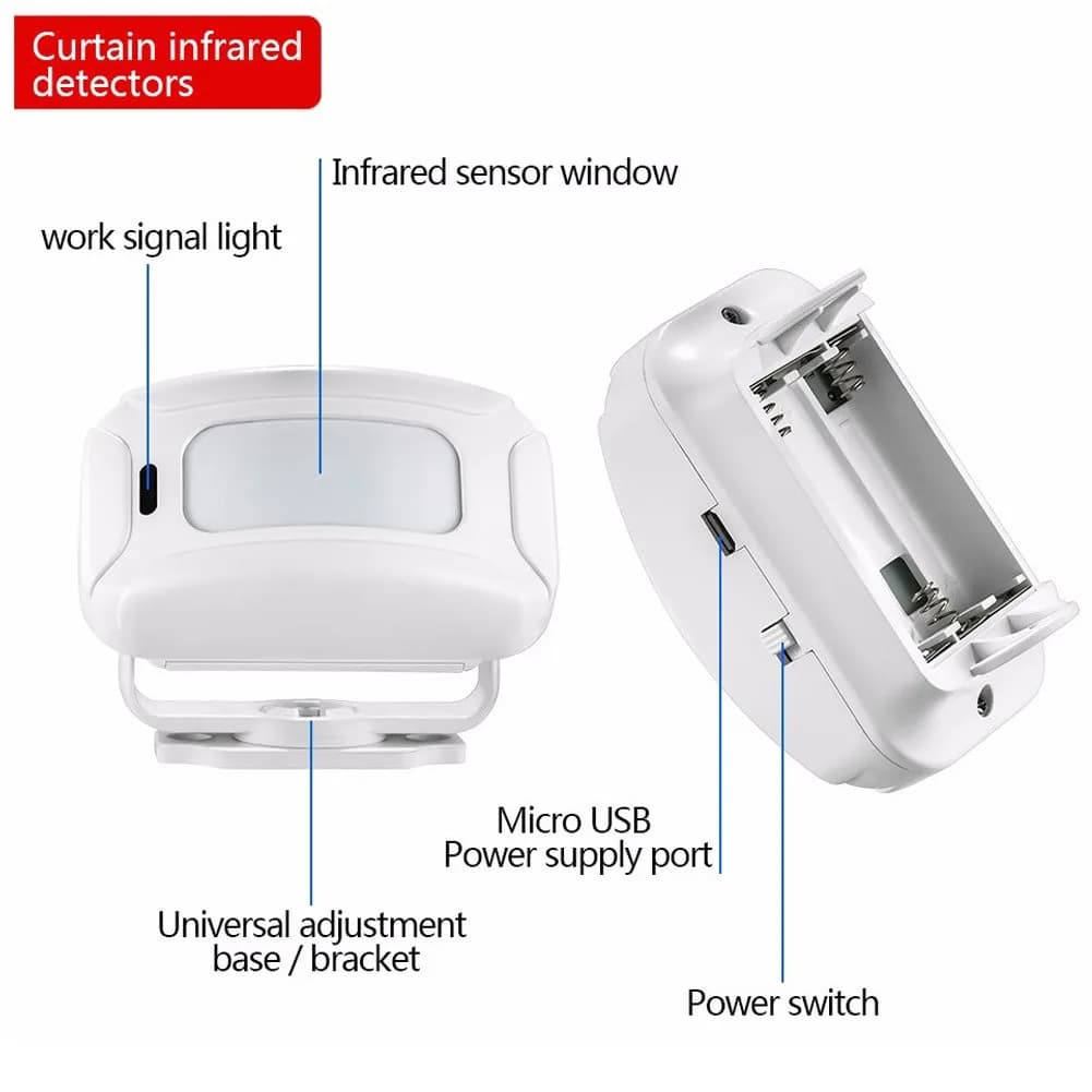 HENDUN Add-On Motion Sensor Alarm, Extra Transmitter for Receiver | Wireless PIR Detector for Home Security & Business Entry Alerts - view 3