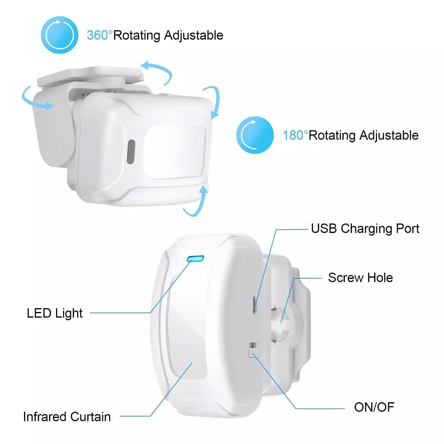 HENDUN Add-On Motion Sensor Alarm, Extra Transmitter for Receiver | Wireless PIR Detector for Home Security & Business Entry Alerts - view 4