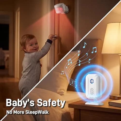 HENDUN Motion Sensor Door Bell Chime 1 Receiver & 2 Transmitters | Welcome Guests, Deter Thieves, Monitor Patients thumbnail 6