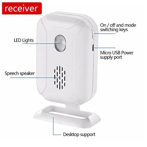 HENDUN Motion Sensor Door Bell Chime 1 Receiver & 2 Transmitters | Welcome Guests, Deter Thieves, Monitor Patients thumbnail 7