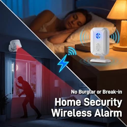 HENDUN Motion Sensor Door Bell Chime 1 Receiver & 2 Transmitters | Welcome Guests, Deter Thieves, Monitor Patients thumbnail 2