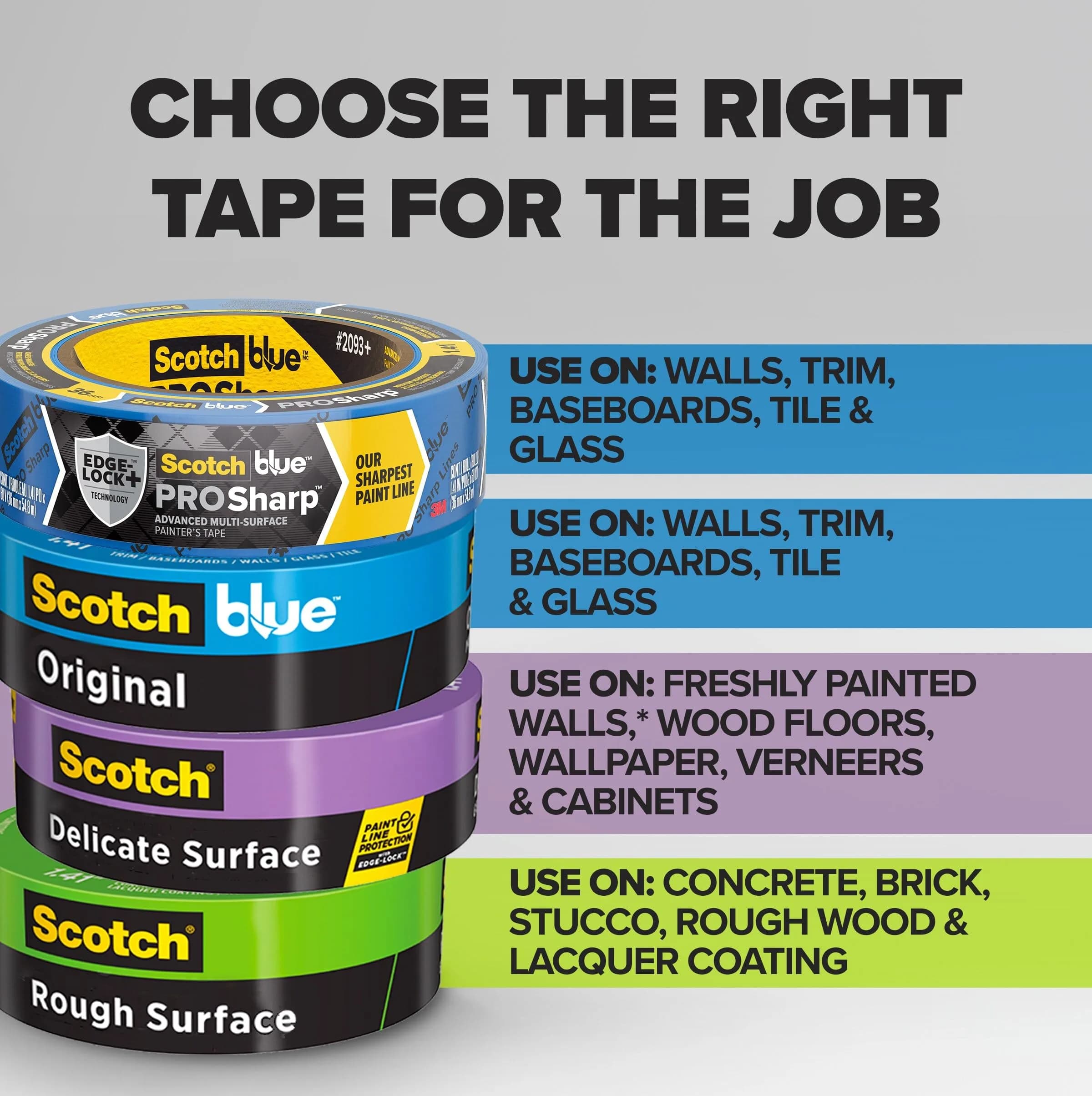 ScotchBlue Original Multi-Surface Painter's Tape 24mm (0.94") x 60 Yds, 8 Rolls | Clean Release for Walls, Trim, Glass - view 3