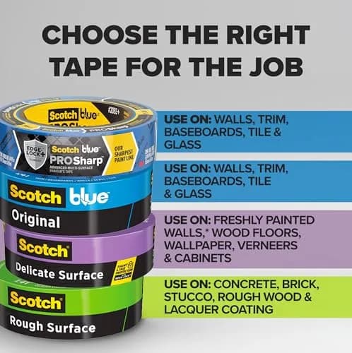 ScotchBlue Original Multi-Surface Painter's Tape 24mm (0.94") x 60 Yds, 8 Rolls | Clean Release for Walls, Trim, Glass thumbnail 3