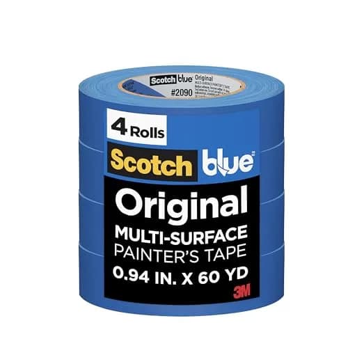 ScotchBlue Original Painter's Tape 24mm x 54.8m (0.94 in x 60 yd) 4 Rolls | Multi-Surface Clean Removal Tape thumbnail 1