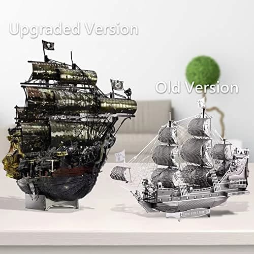 Piececool Queen Anne's Revenge Pirate Ship 3D Metal Puzzle Model Kit | 439 Pieces, Stainless Steel thumbnail 7