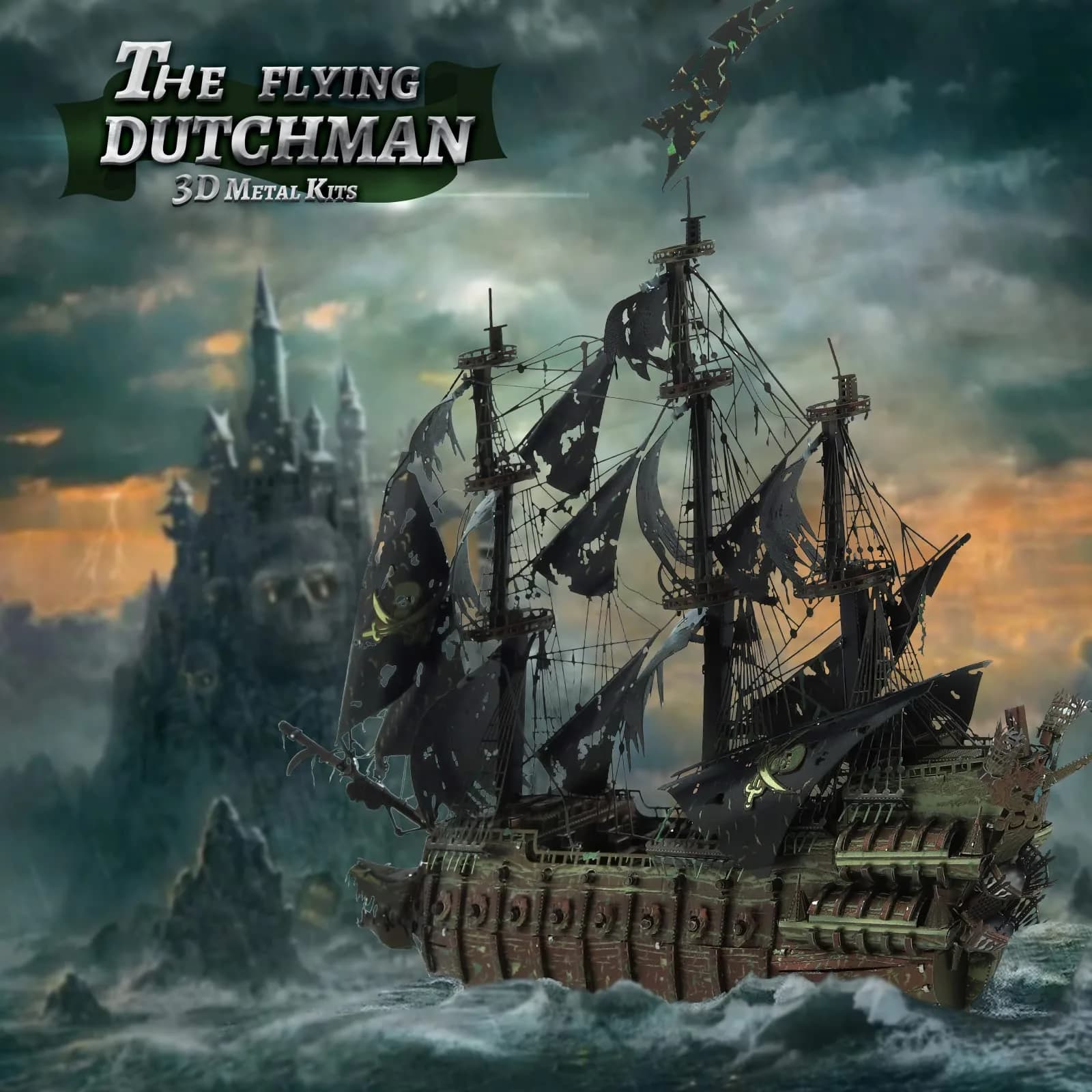 Piececool Metal 3D Puzzles Flying Dutchman Pirate Ship Model Kit 369 Pieces | Challenging Metal Craft for Adults & Teens - view 5
