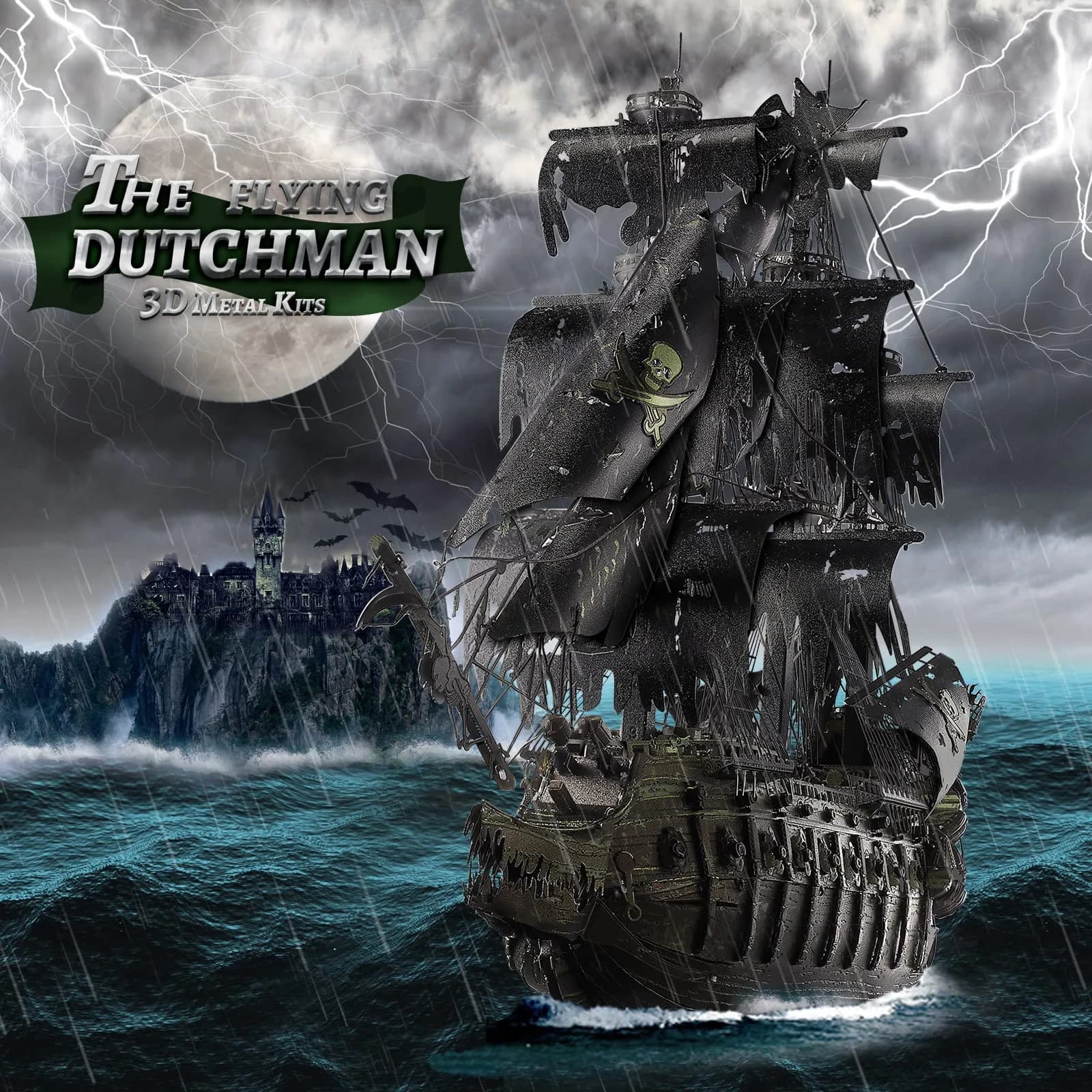 Piececool Metal 3D Puzzles Flying Dutchman Pirate Ship Model Kit 369 Pieces | Challenging Metal Craft for Adults & Teens - view 6