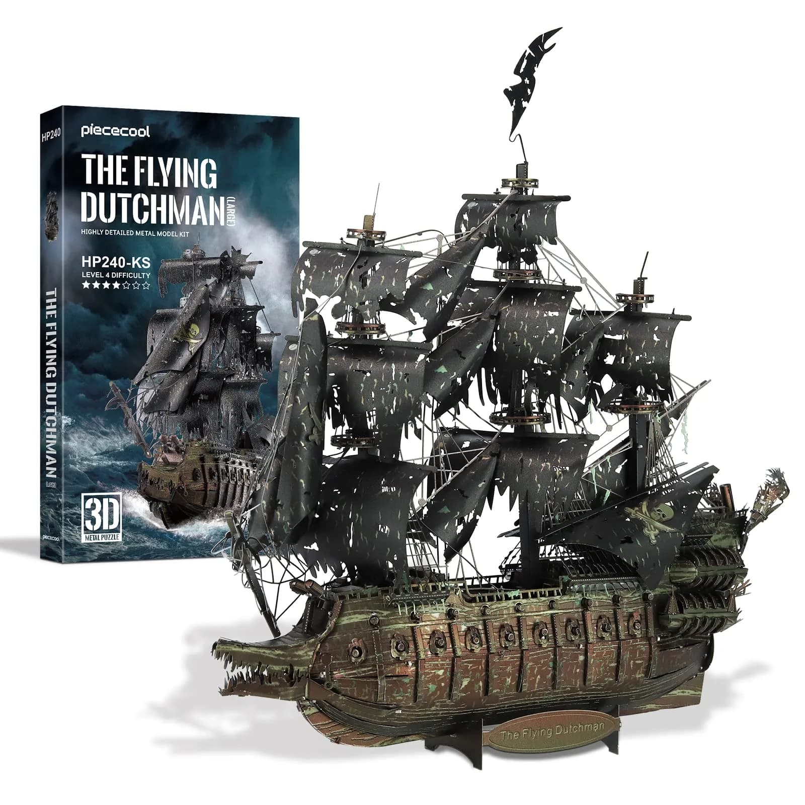 Piececool Metal 3D Puzzles Flying Dutchman Pirate Ship Model Kit 369 Pieces | Challenging Metal Craft for Adults & Teens - view 8