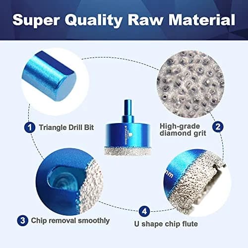 BRSCHNITT Diamond Core Drill Bit 55mm | Precise Porcelain & Stone Cutting for DIY & Contractors thumbnail 2