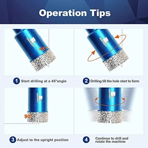 BRSCHNITT Diamond Core Drill Bit Set 45mm | Precise Porcelain Tile & Stone Cutting thumbnail 4