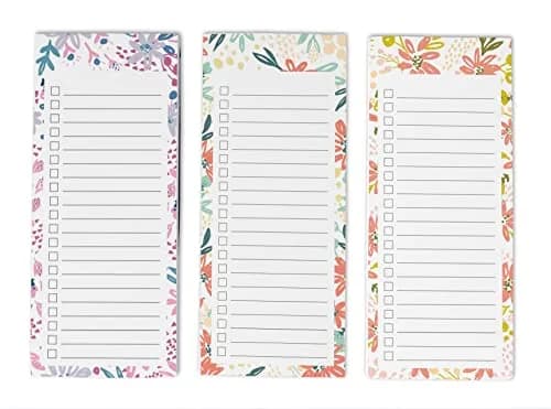 Inkdotpot Magnetic Fridge To-Do List Notepads 25ml (0.811 Fl Oz) | Pack of 3 Floral Design Notepads thumbnail 1