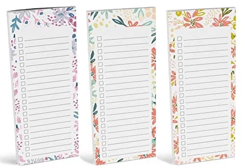 Inkdotpot Magnetic Fridge To-Do List Notepads 25ml (0.811 Fl Oz) | Pack of 3 Floral Design Notepads thumbnail 2