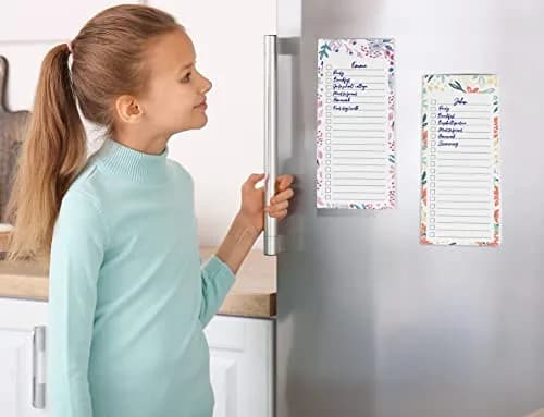 Inkdotpot Magnetic Fridge To-Do List Notepads 25ml (0.811 Fl Oz) | Pack of 3 Floral Design Notepads thumbnail 3