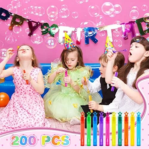 SpringFlower Mini Bubble Wands 200 pcs | Colorful Party Favors for Kids & Events thumbnail 7