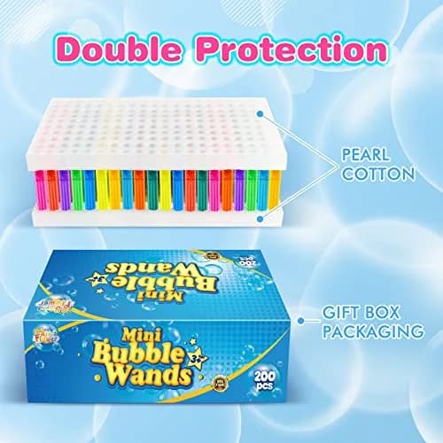 SpringFlower Mini Bubble Wands 200 pcs | Colorful Party Favors for Kids & Events thumbnail 3
